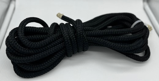 3/8" Black Double Braid x 25 Feet w/12" Eye