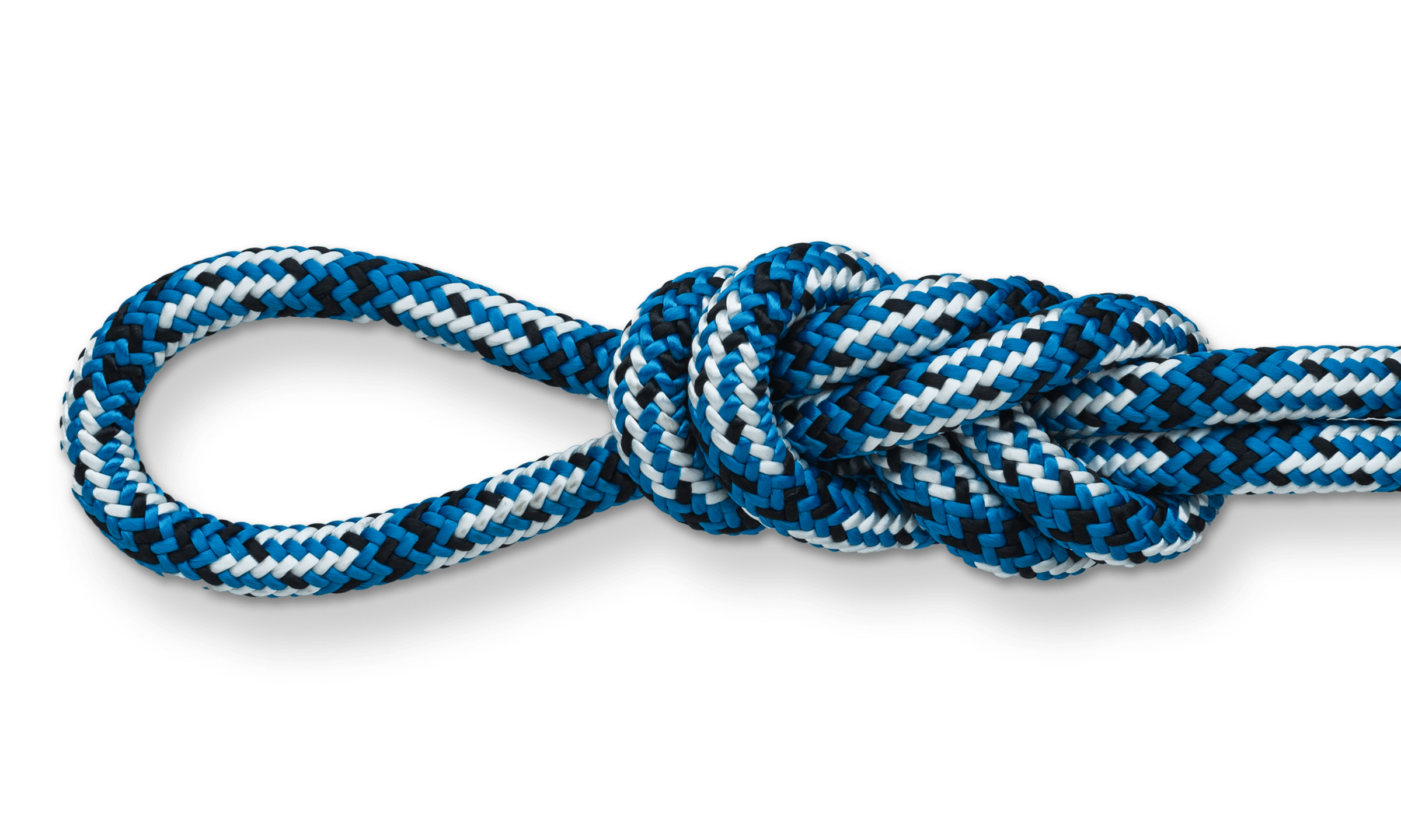 tachyon climbing rope frostbight blue double figure eight knot