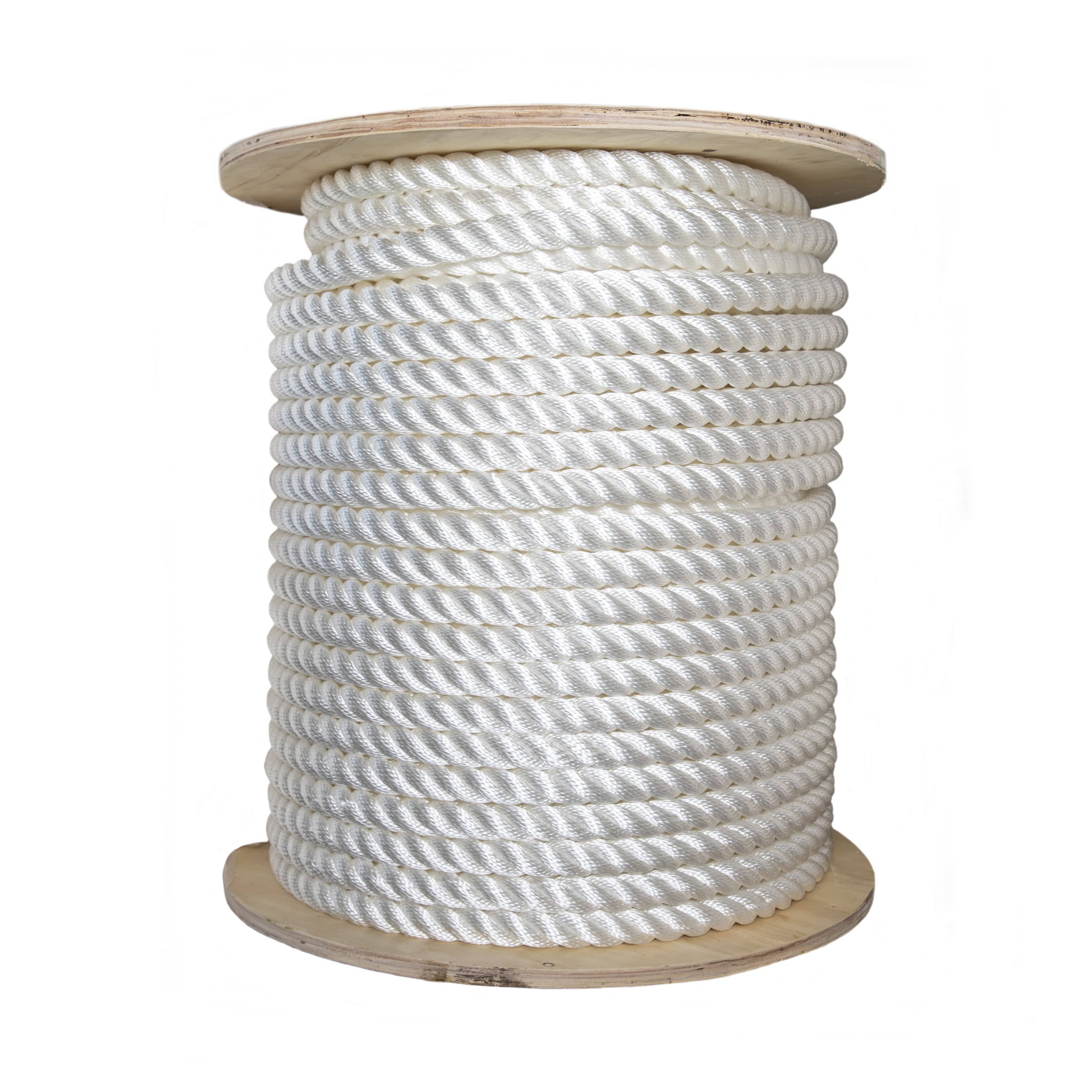 3-Strand twisted white nylon rope